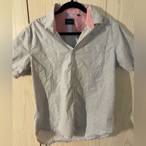 Men’s 7 Diamonds Gray Short Sleeve Button-Up